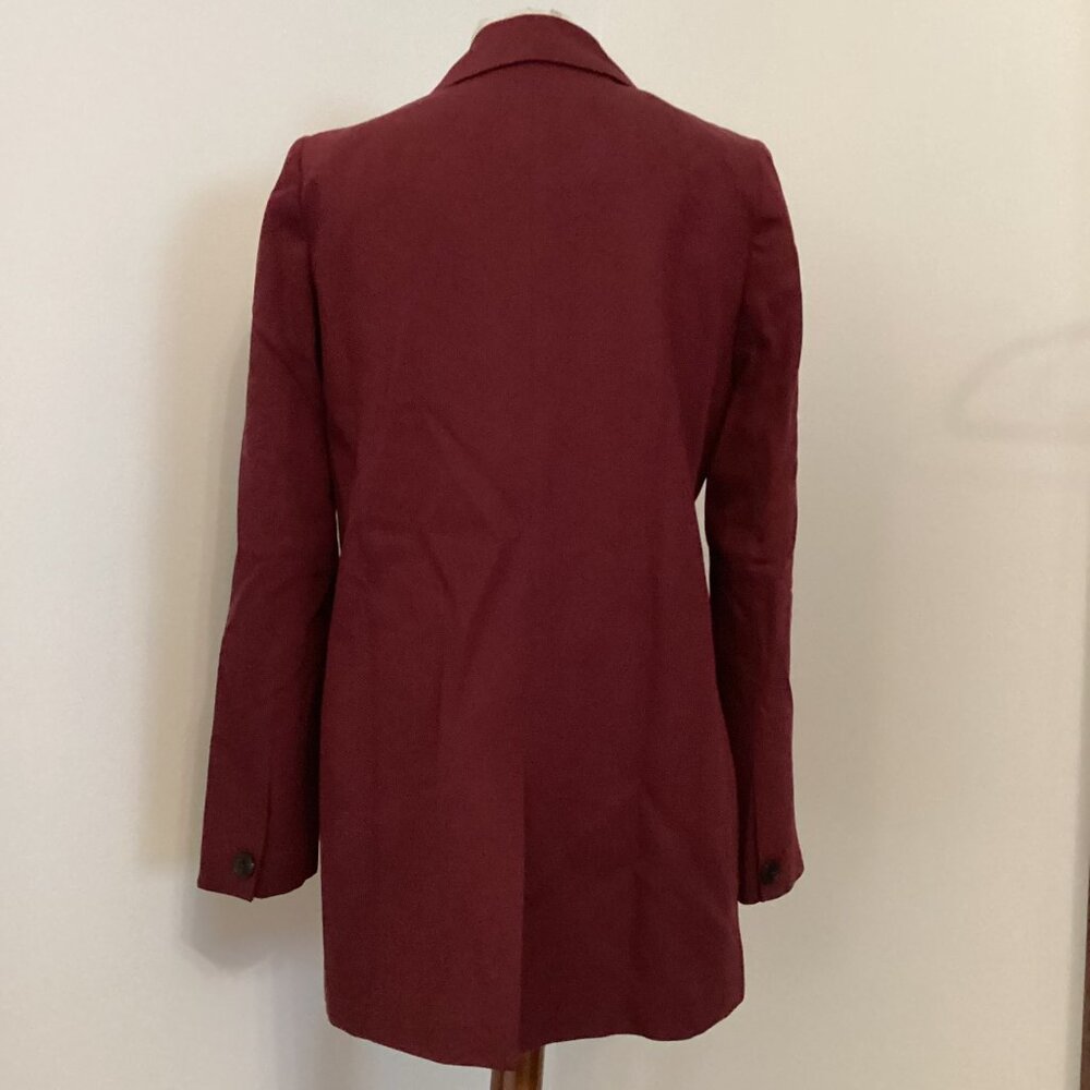 NWT MADEWELL Caldwell Drapeweave Double Breasted Blazer Jacket in CABERNET XS - Picture 6 of 7
